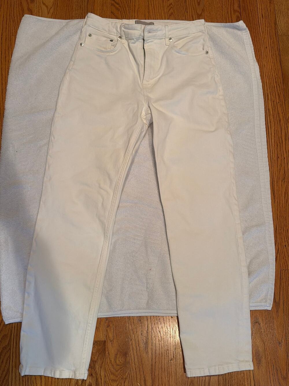 Everlane White Denim High Rise, Straight leg Jeans